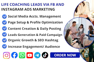 run facebook, instagram and tiktok ads to get you more coaching leads