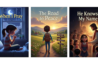 design bible themed illustration, christian book illustration, children story