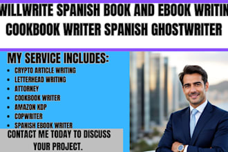 write spanish book and ebook writing cookbook writer spanish ghostwriter