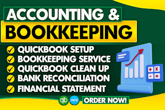 do accounting and bookkeeping, setup, cleanup in quickbooks online, xero, wave