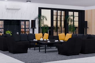 remodel 3d sweet home, interior living room,2d floor plan,realistic render,revit