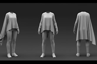 create realistic clo 3d clothing mockups, fashion apparel designs and animations