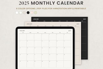 design notebook personalized, digital gratitude journal, digital calendar design