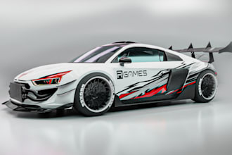 build custom body kit car, rim,front fender, bumper car tuning,sports car render