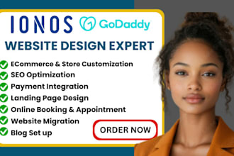 ionos website develop godaddy website revamp website redesign and fix