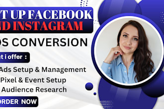 set up and manage tiktok facebook ads conversion, instagram ads with fb pixel
