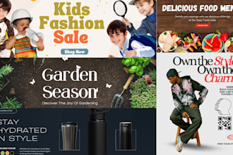 design facebook creative, shopify store banner, product banner or website banner