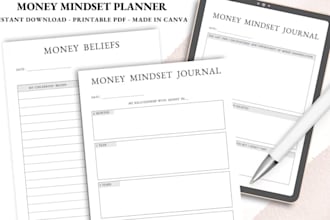design notebook personalized digital gratitude journal, digital calendar journal