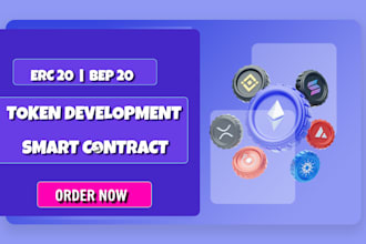 create erc20, bep20 token and smart contract