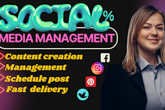 be your social media manager, facebook, instagram and pinterest content creator