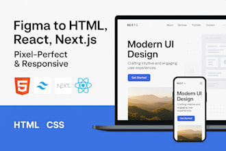 convert figma, PSD, xd to react or next with tailwind CSS