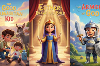 design bible illustration, bible story illustration, children book illustration