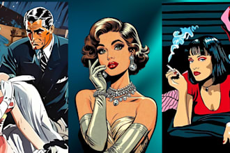create stunning retro vintage poster, comic style, album cover, vintage flyer