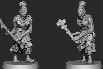 sculpt a 3d character model for stl 3d printing, dnd, nft