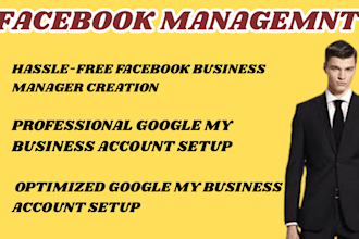 create fresh facebook business manager and googie my business  account website