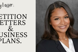 write uscis  petition letter and business plan for eb2 niw, eb1a, o1 ,l1 visa