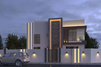 redesign modern house , 3d interior mock up, exterior rendering, villa,3d facade