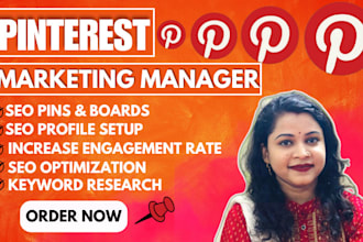 create SEO pins and boards as a pinterest marketing manager