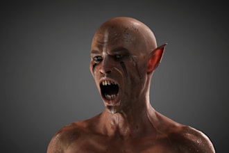 do 3d model of human zombie, human horror halloween model character in ue5,unity