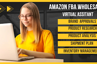 be your amazon fba wholesale VA for brand approvals and product research