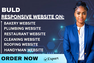 design cleaning, handyman, roofing, bakery, construction, electrician website