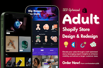 design SEO optimized adult shopify store for toys, lingerie, or private brands
