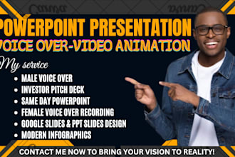 create quick powerpoint presentation google slides video animation voice over