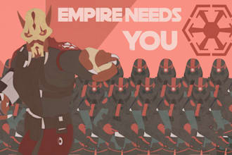 make retro propaganda artwork or poster of your character
