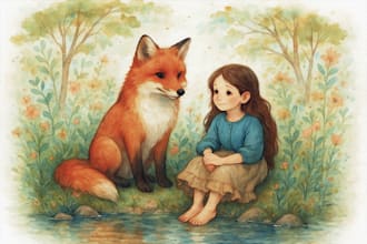 illustrate whimsical children story book illustration