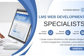 design wordpress elearning lms website using learndash, tutor lms