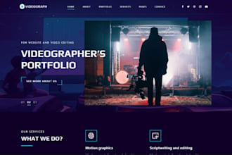 design portfolio website for videographer, reels,filmmaker, photographer, artist