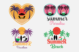 create typography, summer beach t shirt design