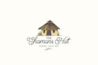 design shamans hut juice bar logo