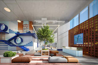 renew commercial building,neoclassic office,workspace interior,cgi reception,lob