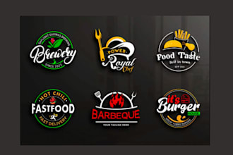 do restaurant, fast food, BBQ food truck and chicken logo