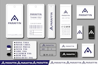 do modern hang tag, clothing tag, clothing label, neck label, hang tag design