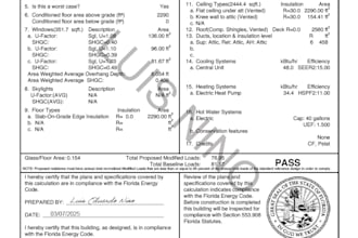 do florida energy calculations using energygauge software