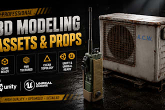 create 3d game ready props and assets for unreal and unity