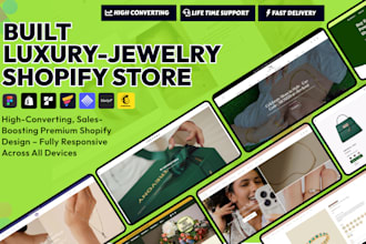 design branded shopify store, high converting store for luxury jewelry