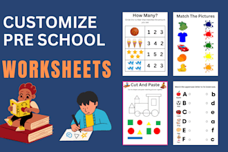 design creative activity worksheets for preschool kids