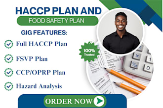 draft full haccp or food safety plan, haccp procedures and monitoring form