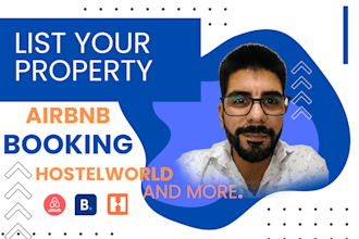 list and set up your property on booking, airbnb or hostelworld
