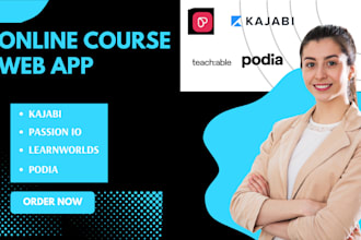 design online course website, educational website on learnworld, kajabi website