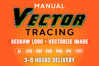 redraw, vectorize, convert image or logo to vector