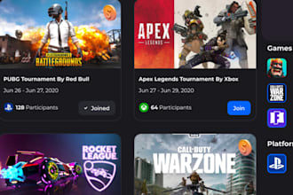 build sports bet website, esport website gamer tournament website game website