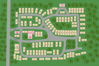 illustrate mobile home park community map, rv park and subdivision map design