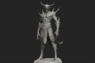 detailed sculpt 3d character model, action figure, statue, toy model, 3d print