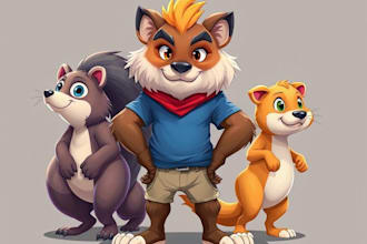 create animals cartoon character illustration design