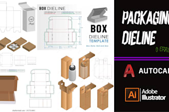 create any box packaging dieline cut lines for you