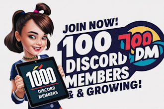 do organic promotion to get 1k real member, boost your discord